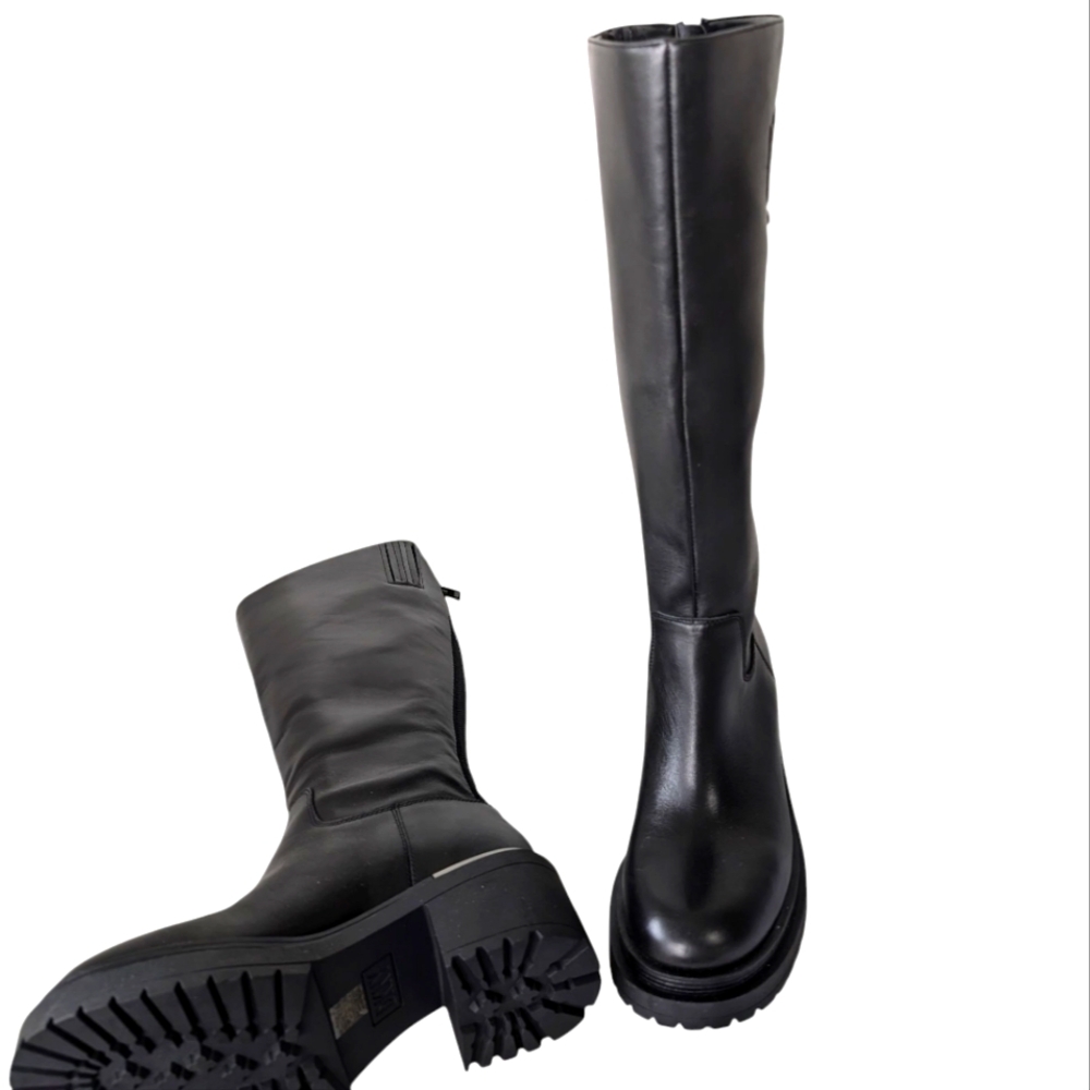 New DKNY Paloma Logo Knee High Platform Boot in Black... Size 7 - Picture 5 of 12